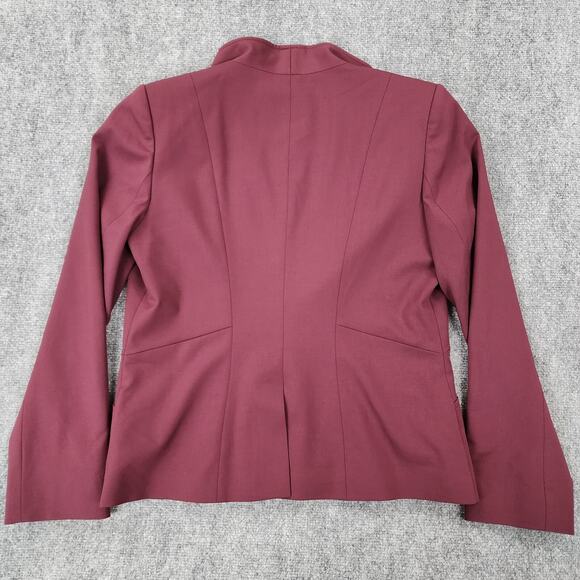 Brooks Brothers Blazer Women 14 Maroon Italy Wool Blend Lined Jacket Career Coat - Picture 4 of 16